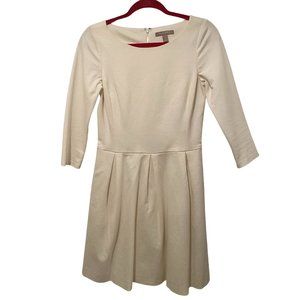Banana Republic Size 6 White 3/4 Sleeve A-Line Dress